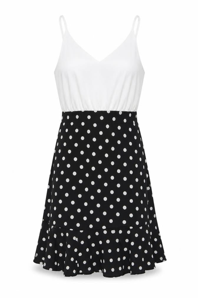AX Paris Women Black White Polka Dot Fit & Flare Dress Size 8