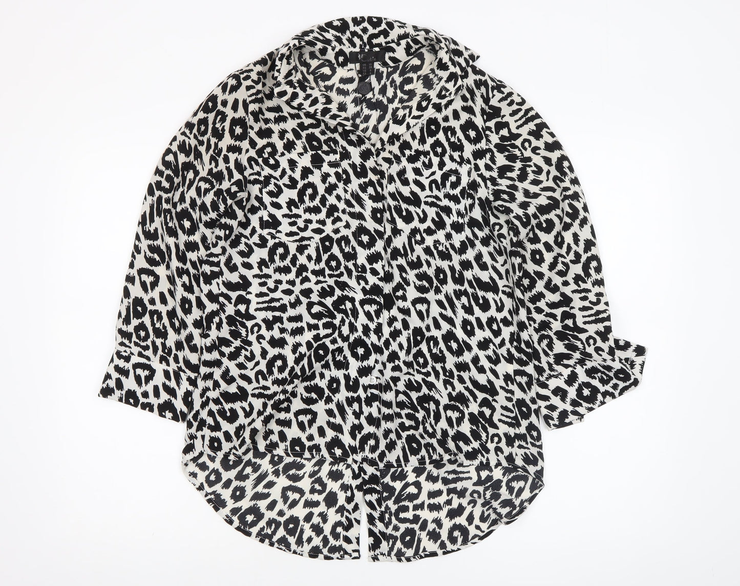 Cutie Women’s Black White Leopard Print Polyester Jumpsuit UK 10