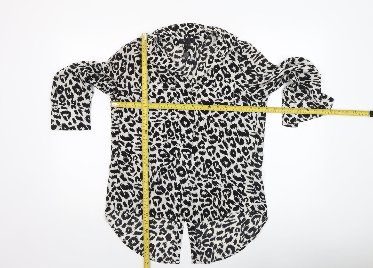 Cutie Women’s Black White Leopard Print Polyester Jumpsuit UK 10