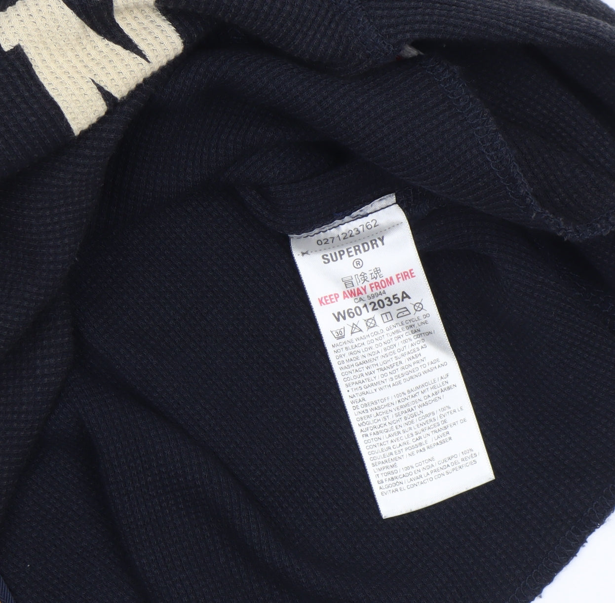 Superdry Women's Black Cropped Knit Long Sleeve Brooklyn T-Shirt Size 8