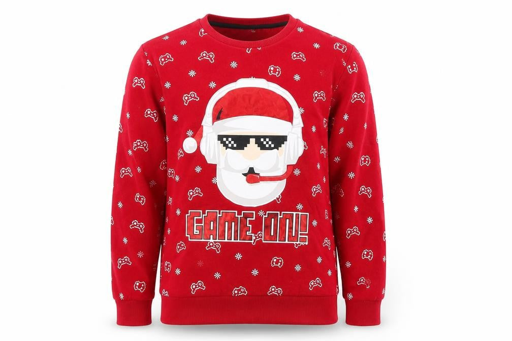 Dunnes Men's Red Christmas Gamer Santa Sweatshirt XS