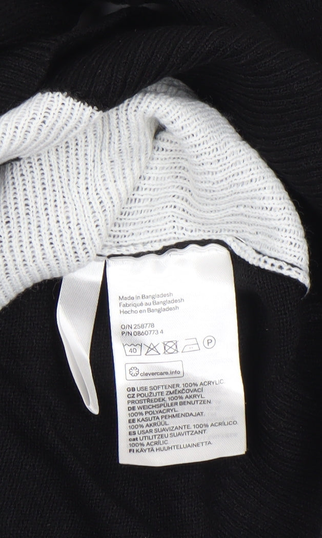 H&M Boys Black Christmas Gamer Jumper Size 13-14 Years Acrylic Knit