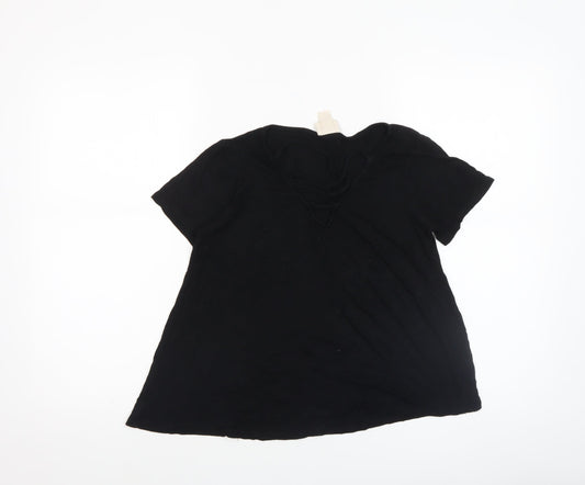 Mossimo Supply Co. Womens Black XS V-Neck Stretch Jersey T-Shirt