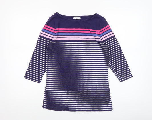 Tabitha Webb Women's Multicoloured Striped 3/4 Sleeve T-Shirt M
