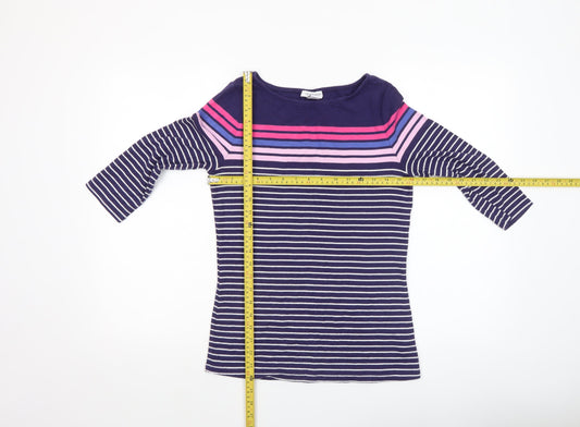 Tabitha Webb Women's Multicoloured Striped 3/4 Sleeve T-Shirt M