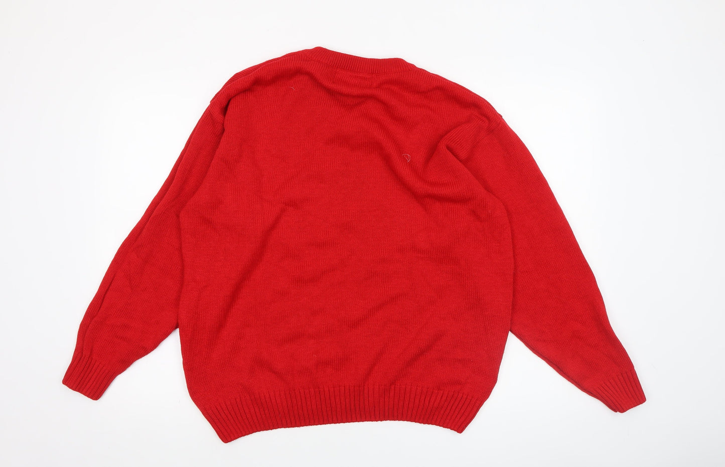 Christmas Jumper King Womens Red 7XL V-Neck Pullover Christmas Jumper