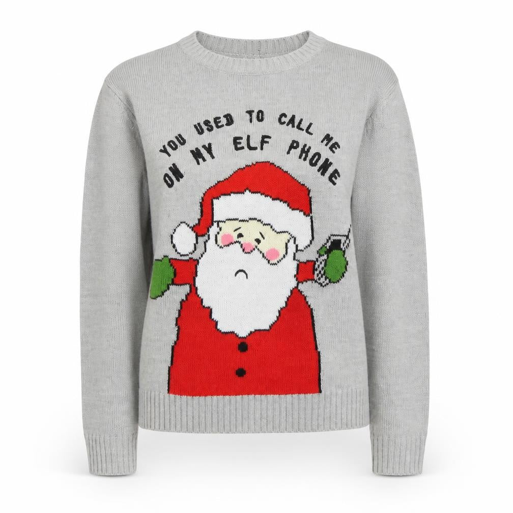 H&M Divided Women's Grey Christmas Santa Jumper XS