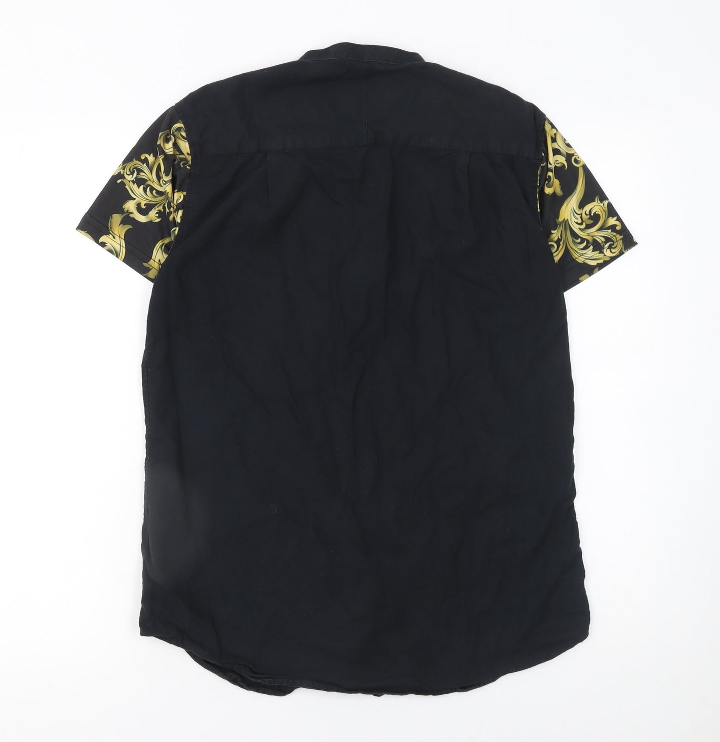 SikSilk Men's Black and Gold Short Sleeve T-Shirt M Baroque Style