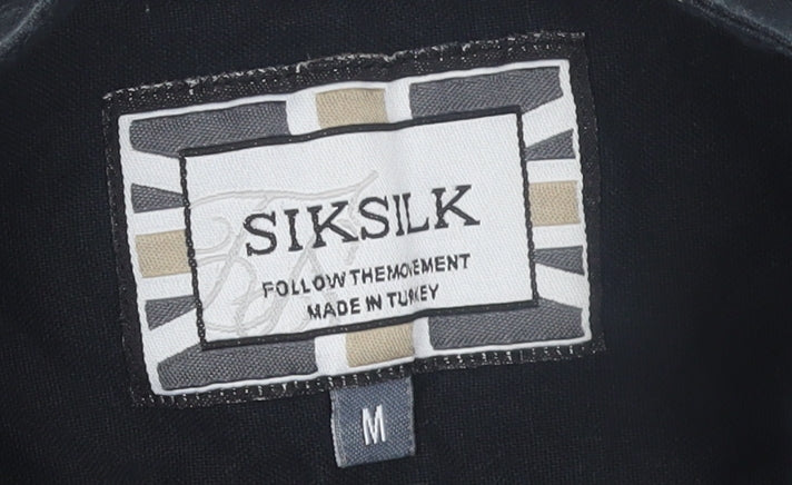 SikSilk Men's Black and Gold Short Sleeve T-Shirt M Baroque Style