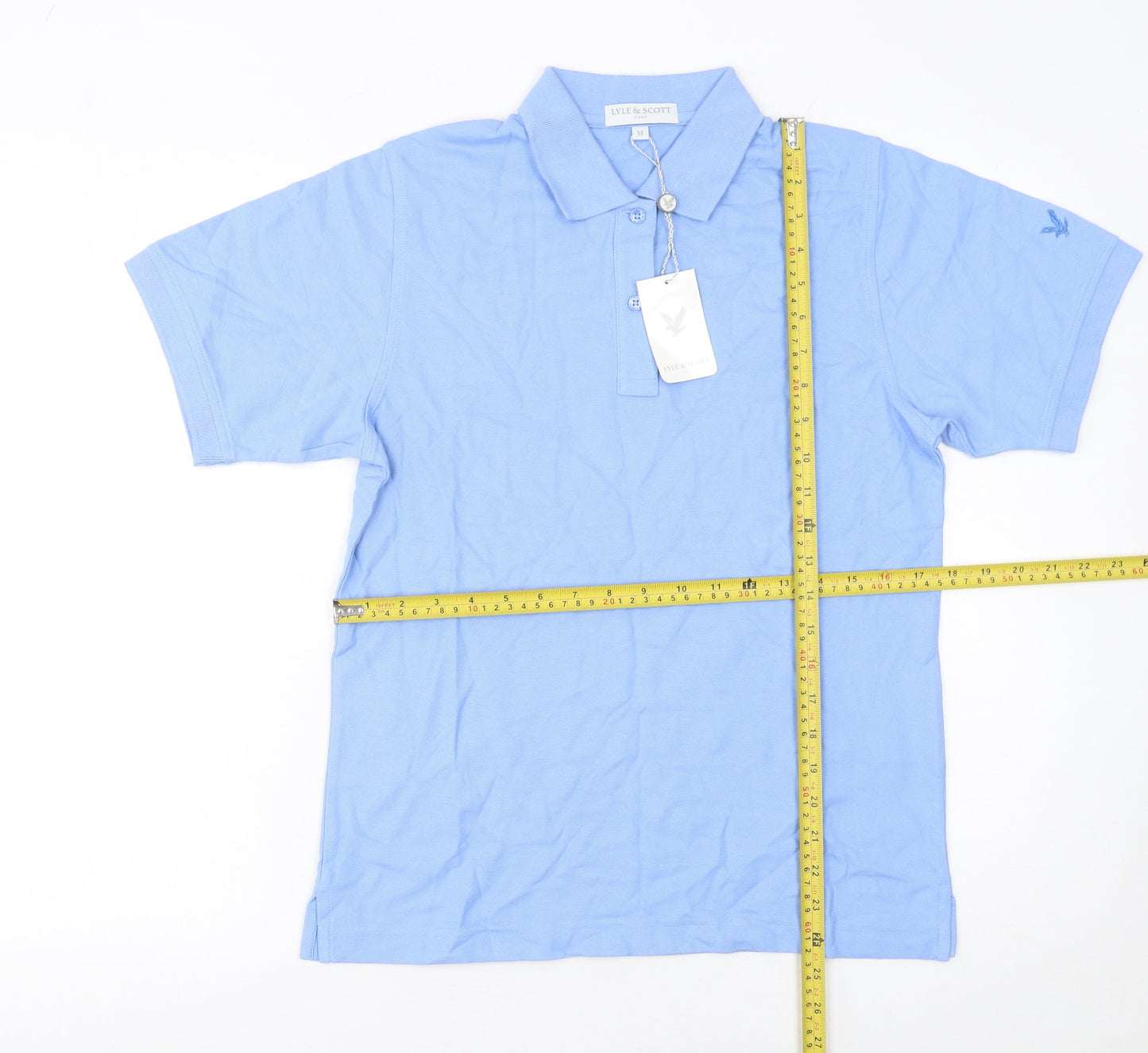 Lyle & Scott Men Blue Golf Polo Shirt M Regular Fit Cotton