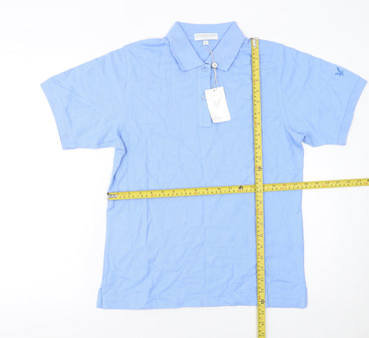 Lyle & Scott Men Blue Golf Polo Shirt M Regular Fit Cotton
