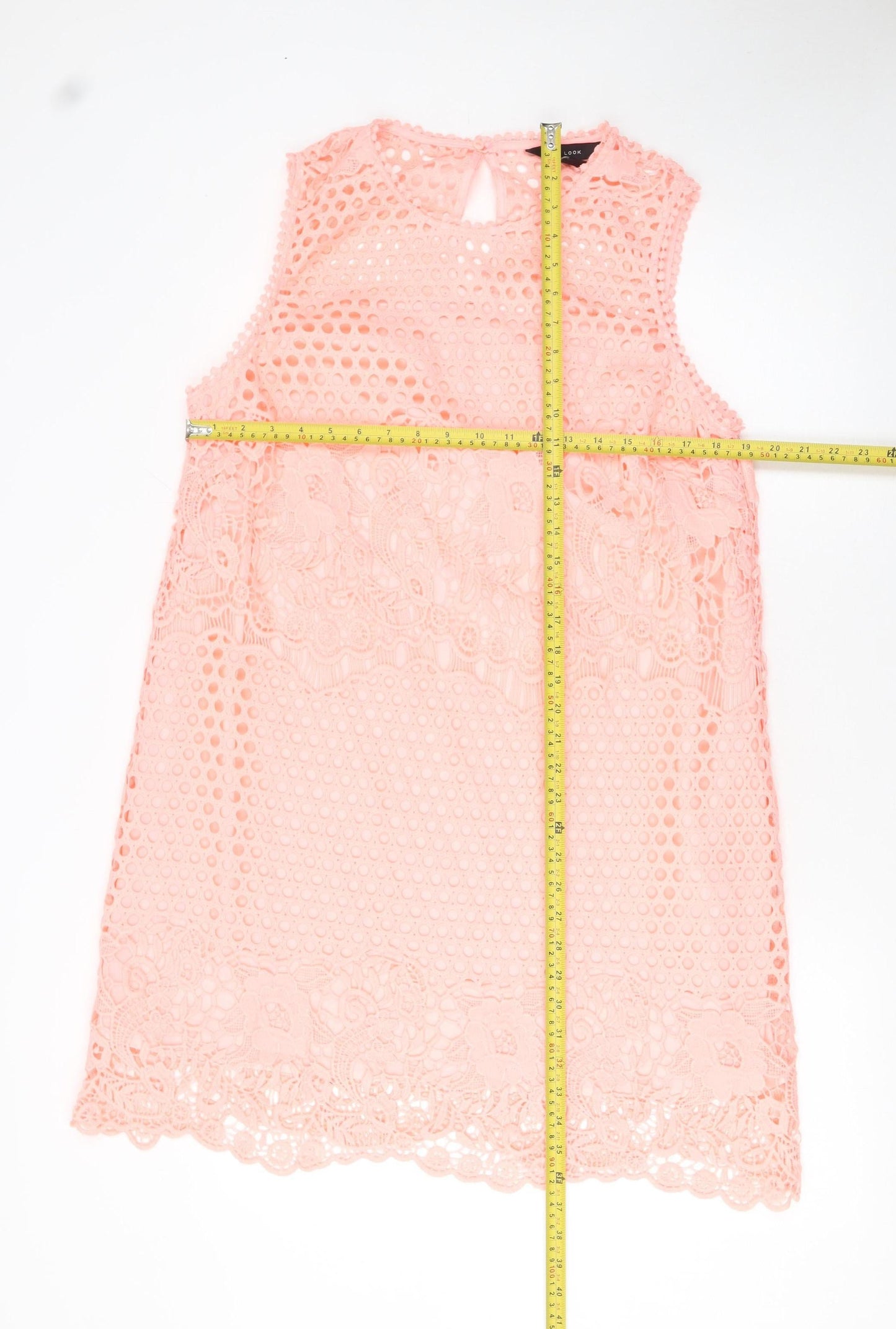 New Look Women Pink Lace Sleeveless Shift Dress Size 18