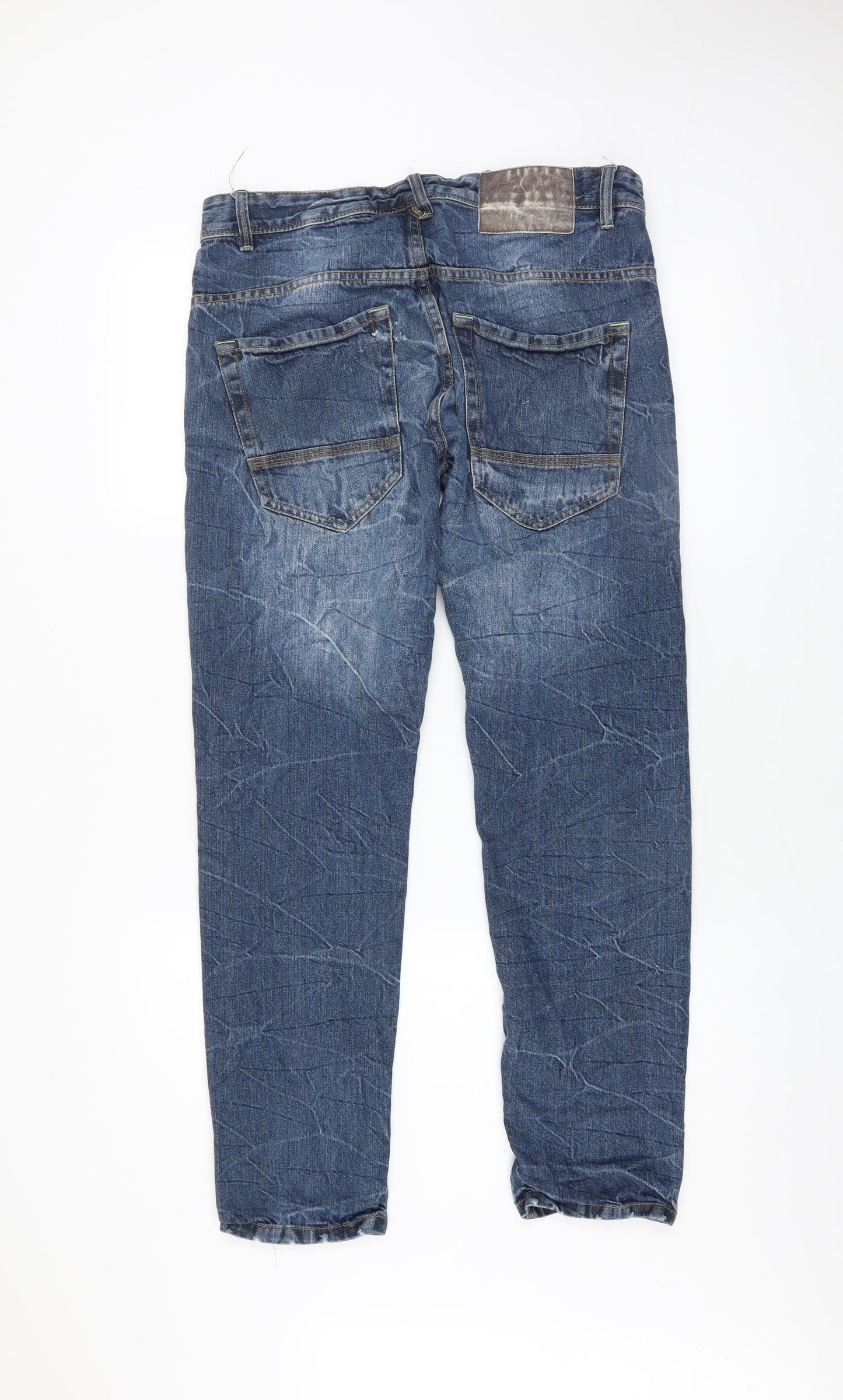 Industrialize Men's Blue Straight Fit 32S Denim Jeans