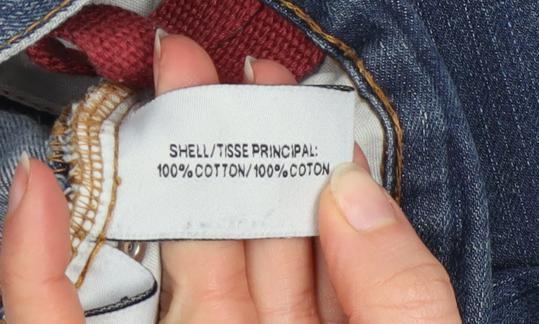 Superdry Mens Blue Straight Jeans Size 30 Distressed Denim