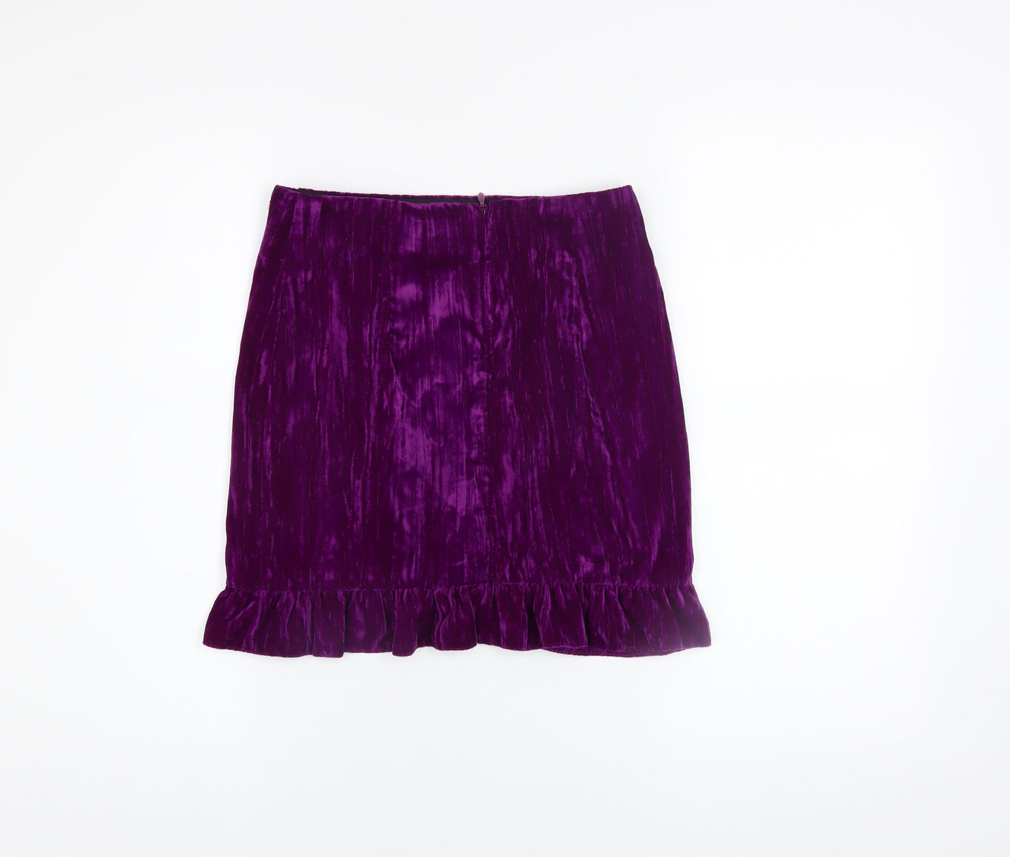 Topshop Women’s Purple Velvet Wrap Mini Skirt Size 6