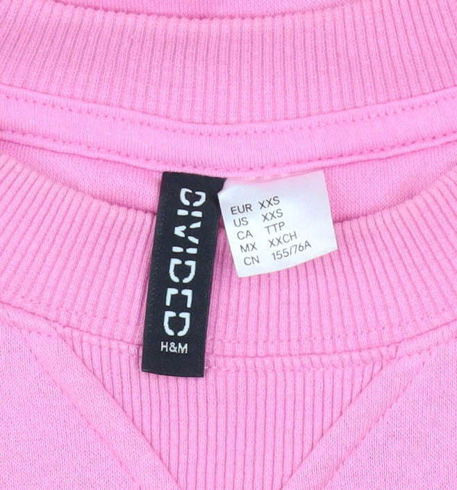 H&M Divided Women's Pink Def Leppard Pullover Sweatshirt XXS