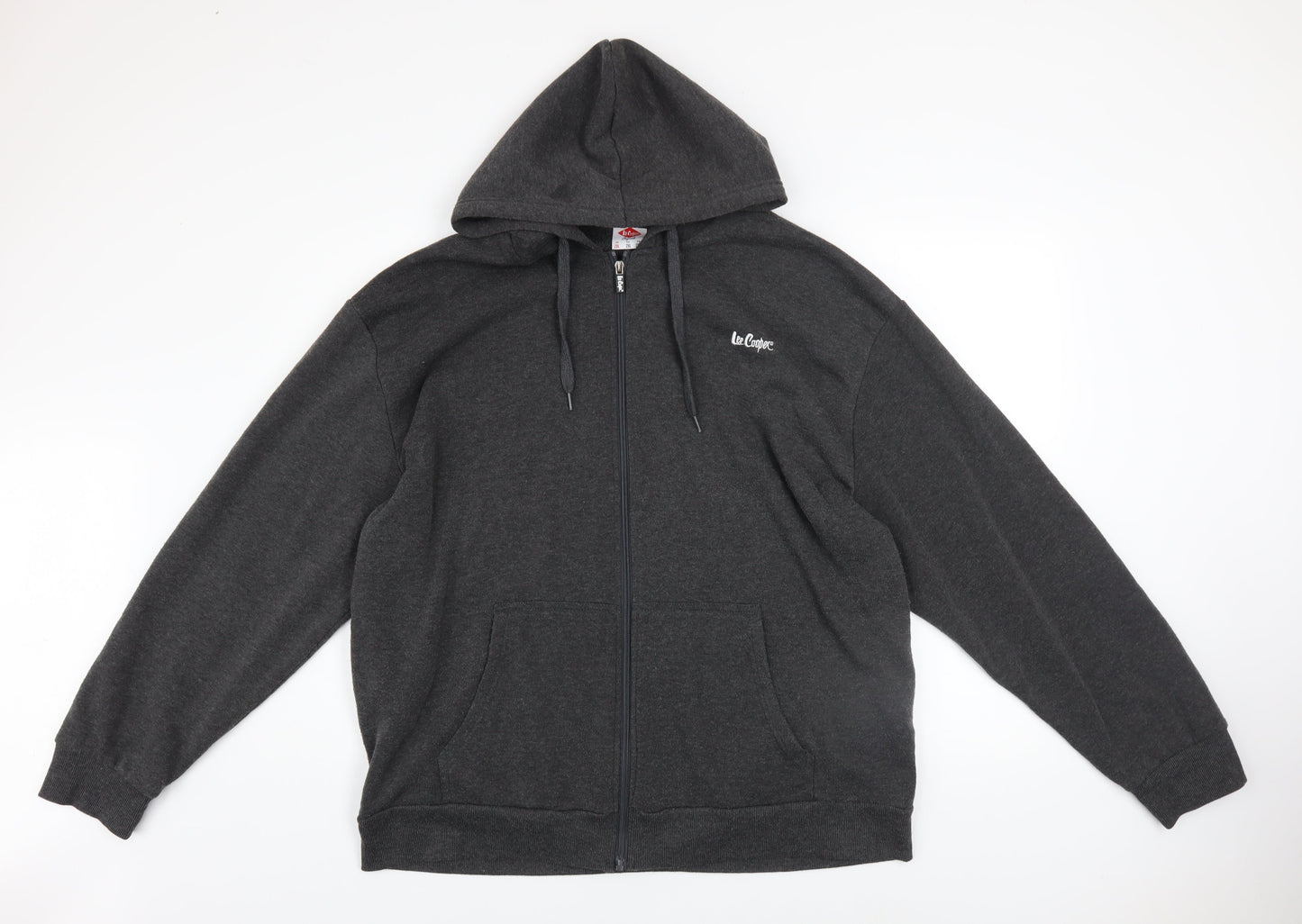 Lee Cooper Men’s Grey 2XL Full Zip Hoodie Sweatshirt