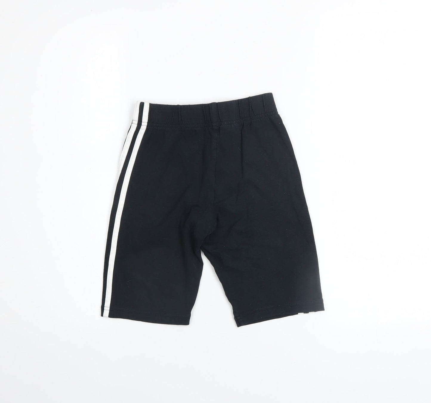 Adidas Girls Black 11-12 Years Athletic Shorts Cotton Stretch Activewear