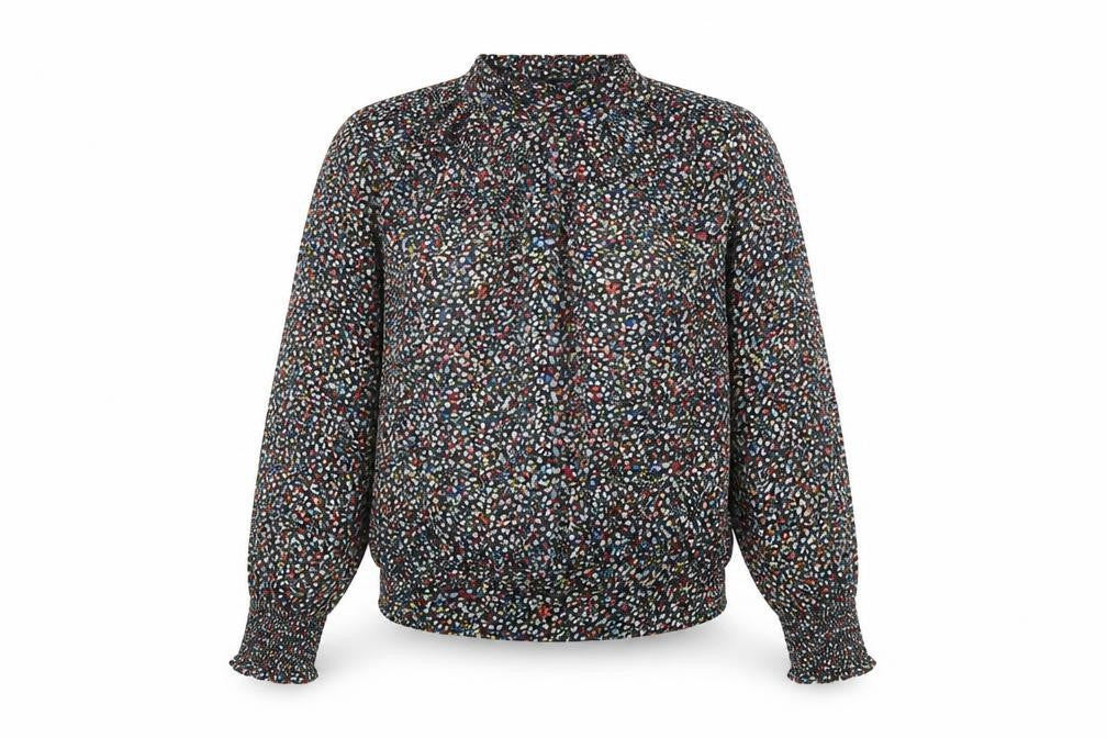 Paco Boutique Women's Multicoloured Floral High Neck Blouse Size 10