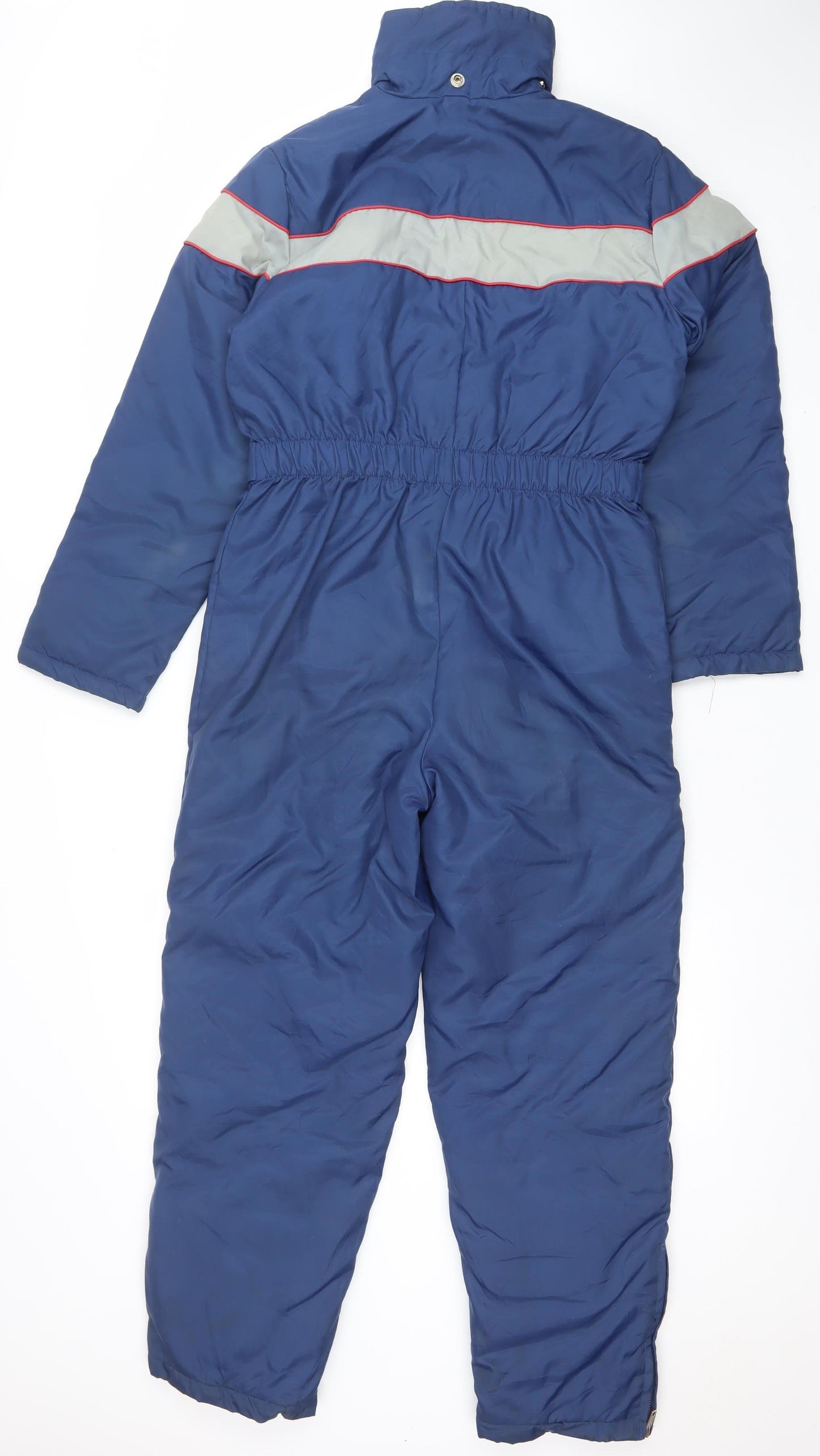 Wild Thunder Blue Nylon Insulated Ski Jumpsuit Women UK 14 Belted Zip Winter