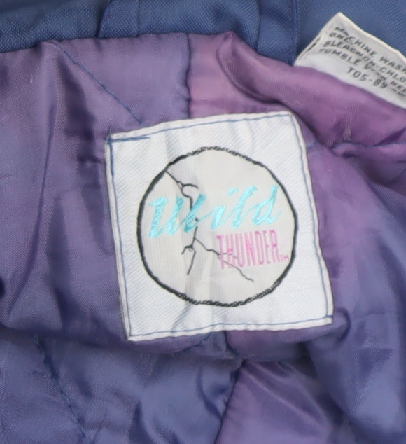 Wild Thunder Blue Nylon Insulated Ski Jumpsuit Women UK 14 Belted Zip Winter