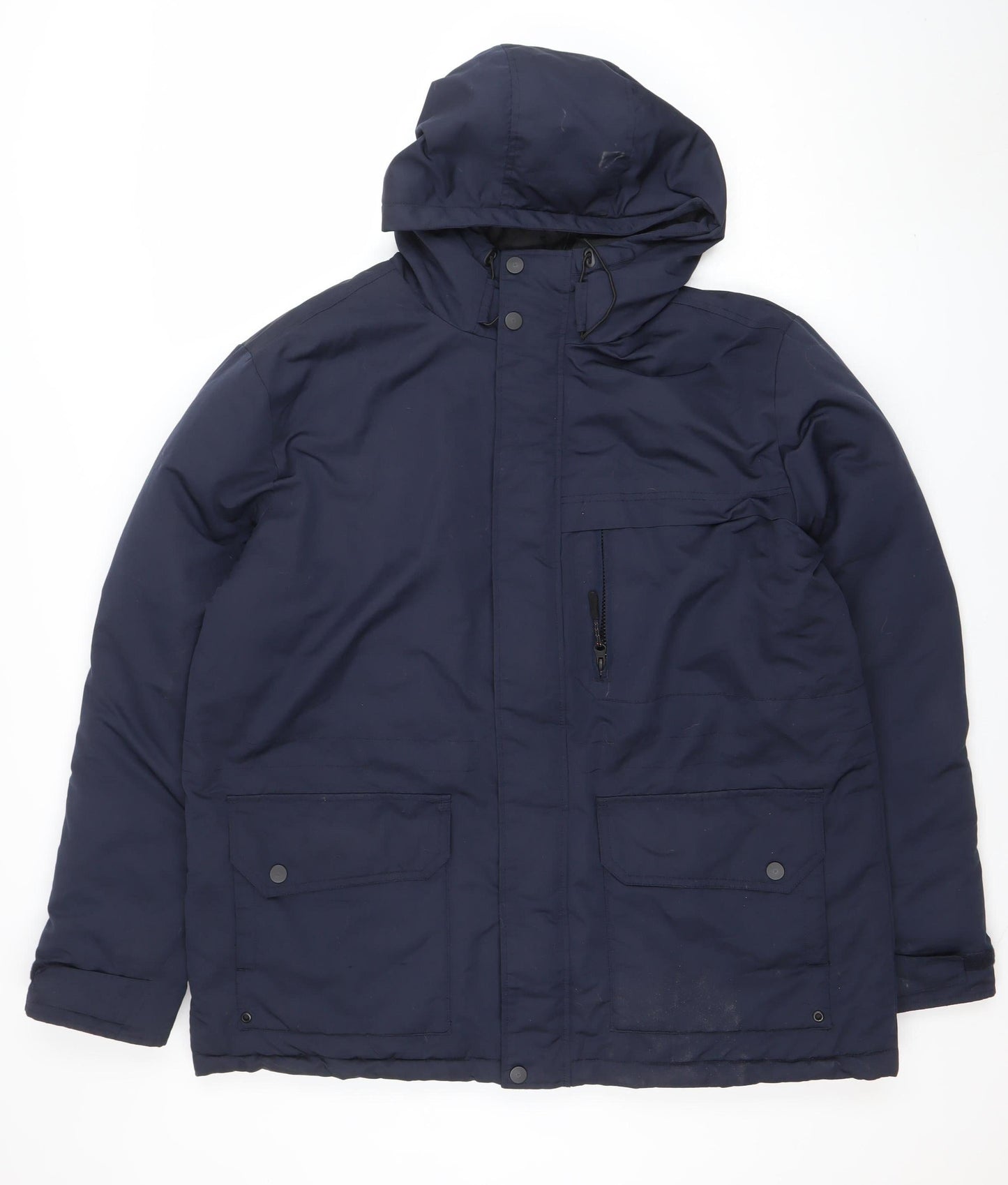 FB Sister Men's Blue 2XL Hooded Lined Parka Jacket