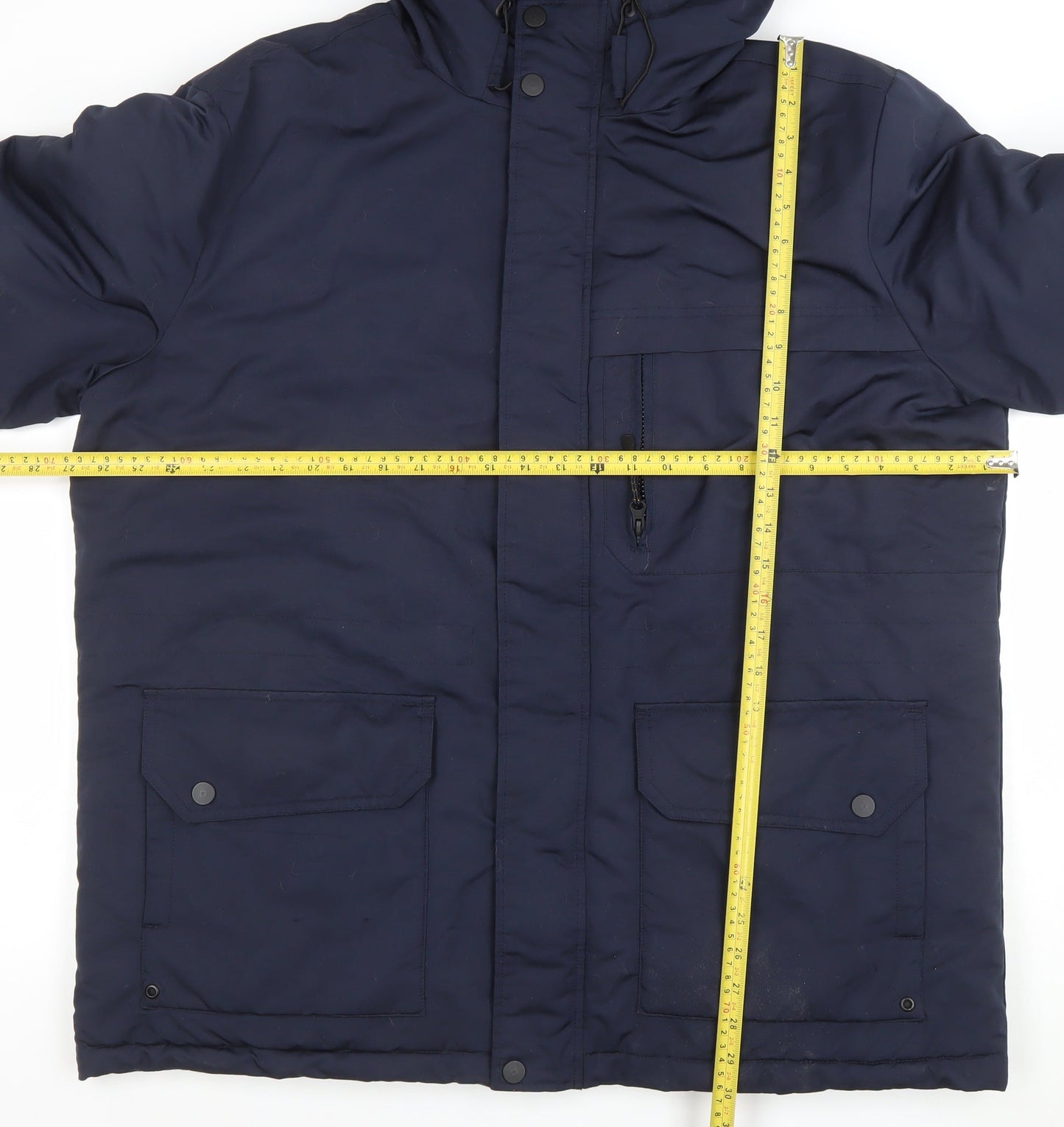 FB Sister Men's Blue 2XL Hooded Lined Parka Jacket
