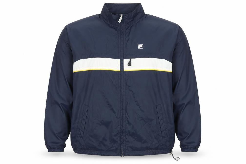 FILA Men's Blue 34 Retro Windbreaker Jacket with Zip and Logo