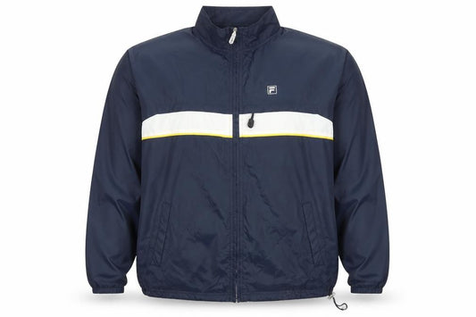 FILA Men's Blue 34 Retro Windbreaker Jacket with Zip and Logo