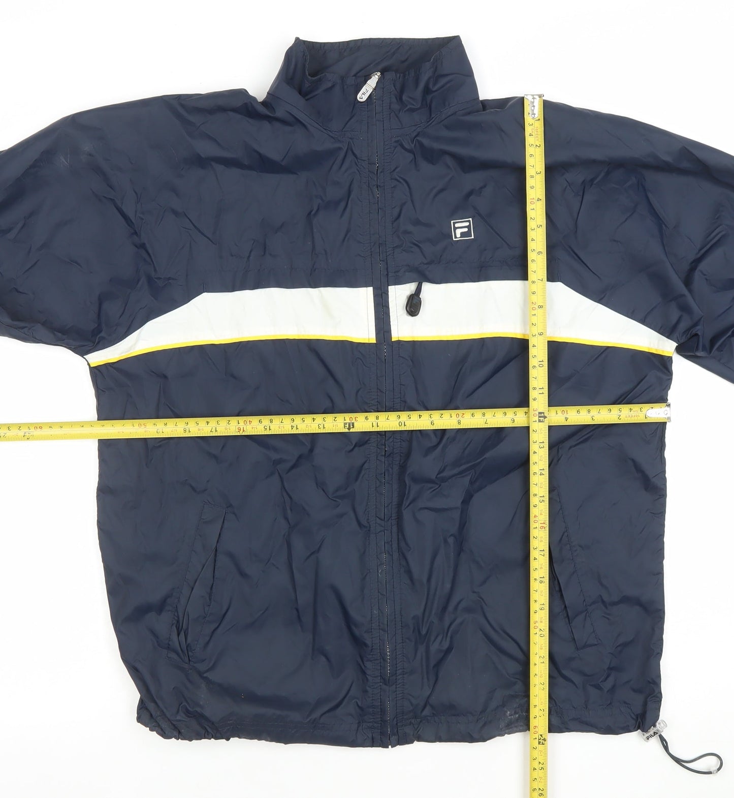 FILA Men's Blue 34 Retro Windbreaker Jacket with Zip and Logo