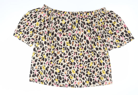 Capsule Women’s Multicoloured Leopard Off Shoulder Blouse Size 18