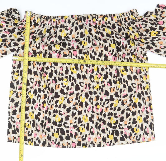 Capsule Women’s Multicoloured Leopard Off Shoulder Blouse Size 18