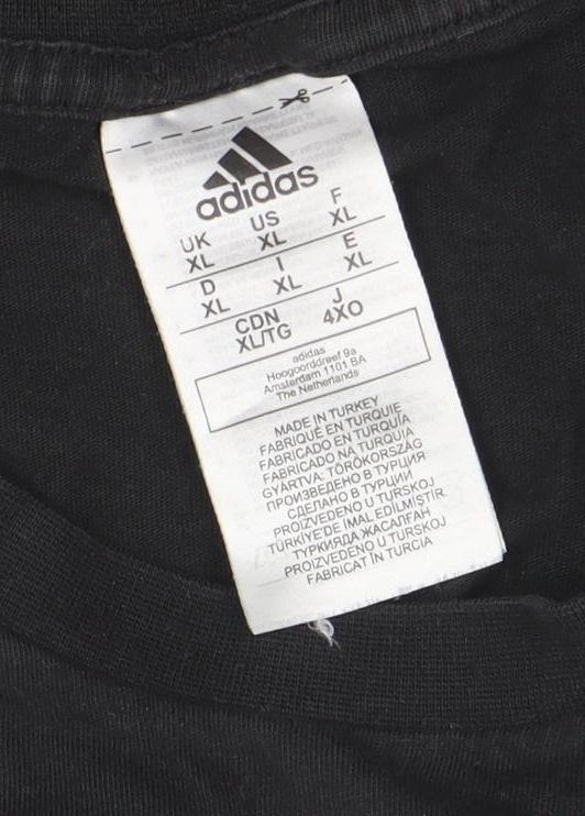 Adidas Men’s Black XL Logo Graphic Sports T-Shirt