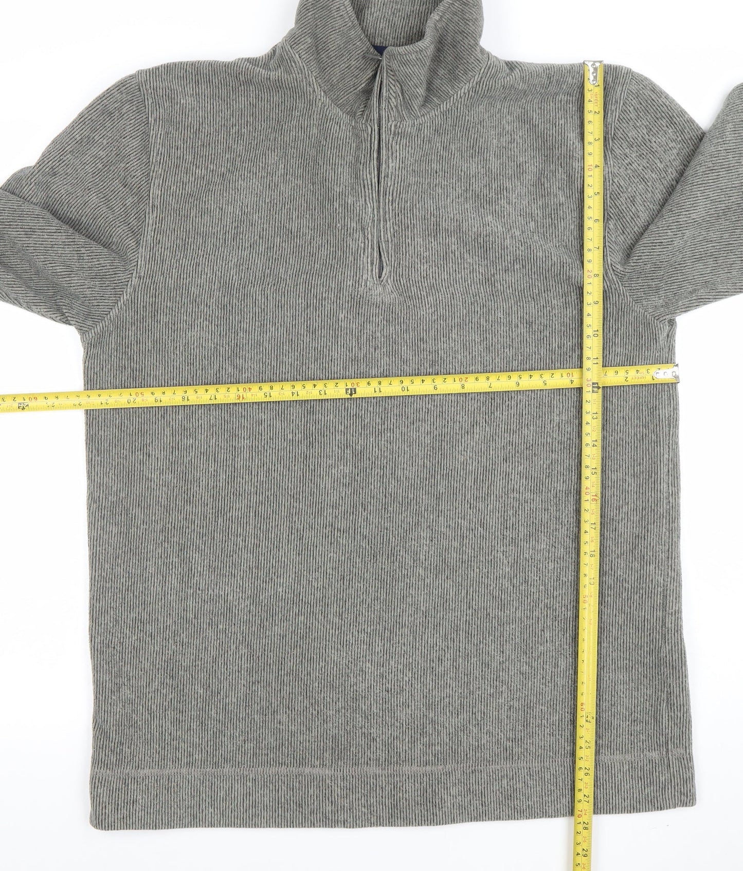 Lee Cooper Men's Grey 1/4 Zip Mock Neck Knit Sweatshirt Size M