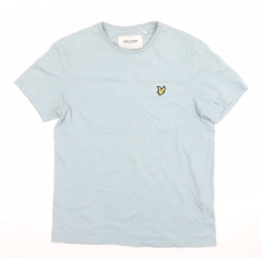 Lyle & Scott Organic Blue Cotton Men's M Crew Neck Short Sleeve T-Shirt