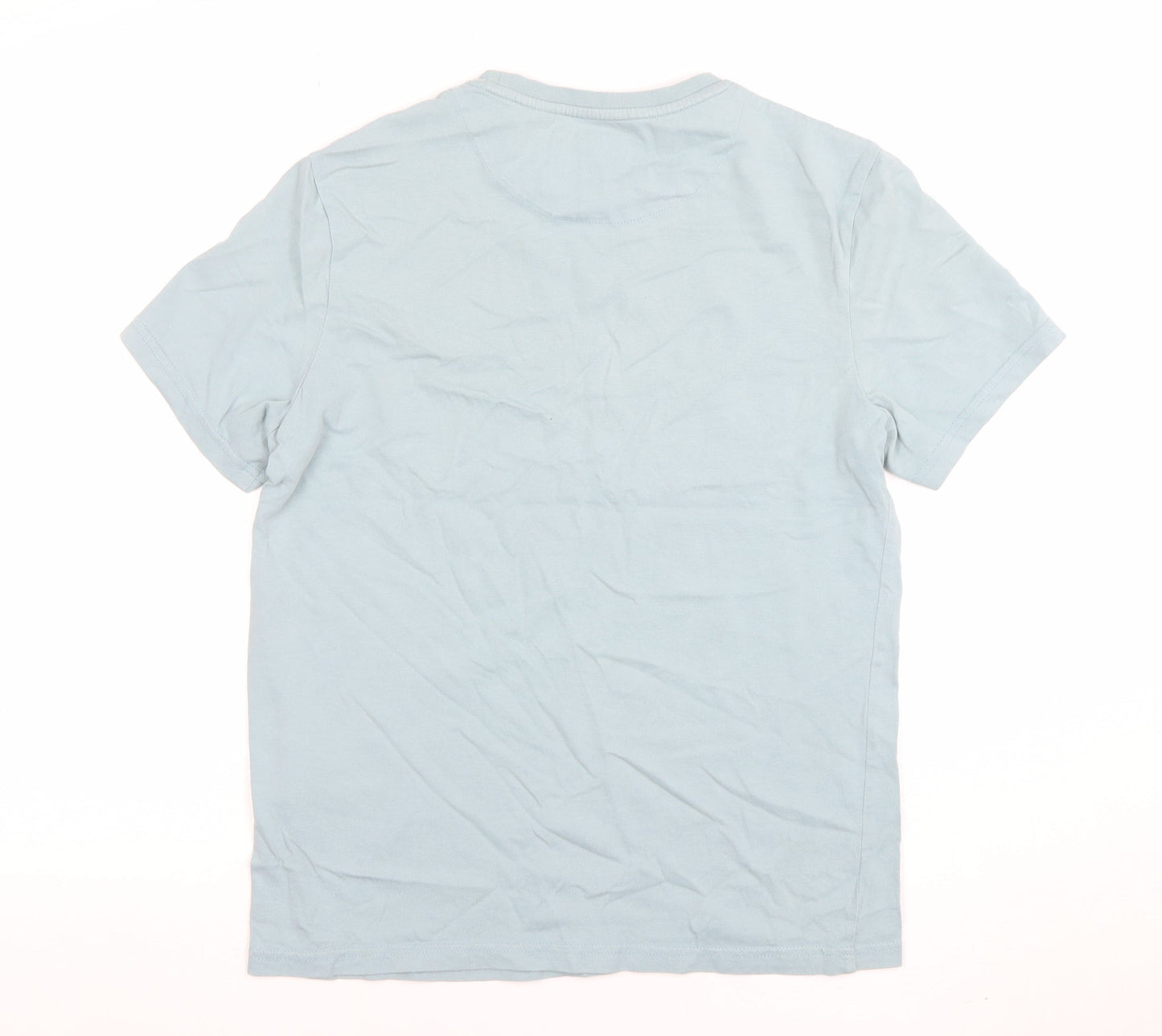 Lyle & Scott Organic Blue Cotton Men's M Crew Neck Short Sleeve T-Shirt