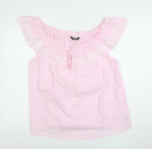 Dunnes Women Pink Off Shoulder Ruffle Blouse XL
