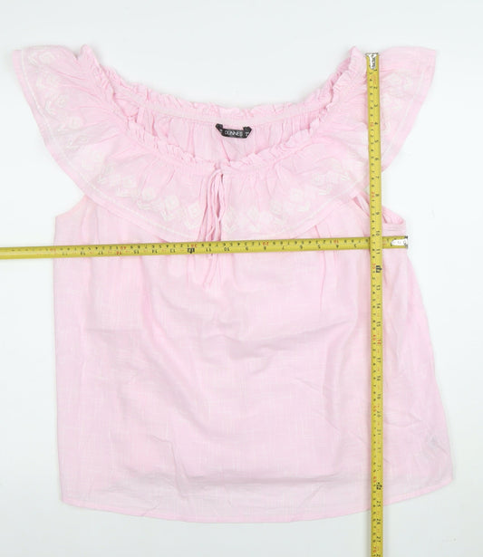 Dunnes Women Pink Off Shoulder Ruffle Blouse XL