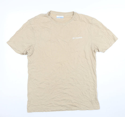Columbia Mens Beige Short Sleeve Crew Neck T-Shirt Size S