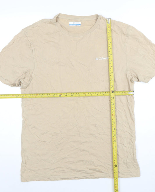 Columbia Mens Beige Short Sleeve Crew Neck T-Shirt Size S
