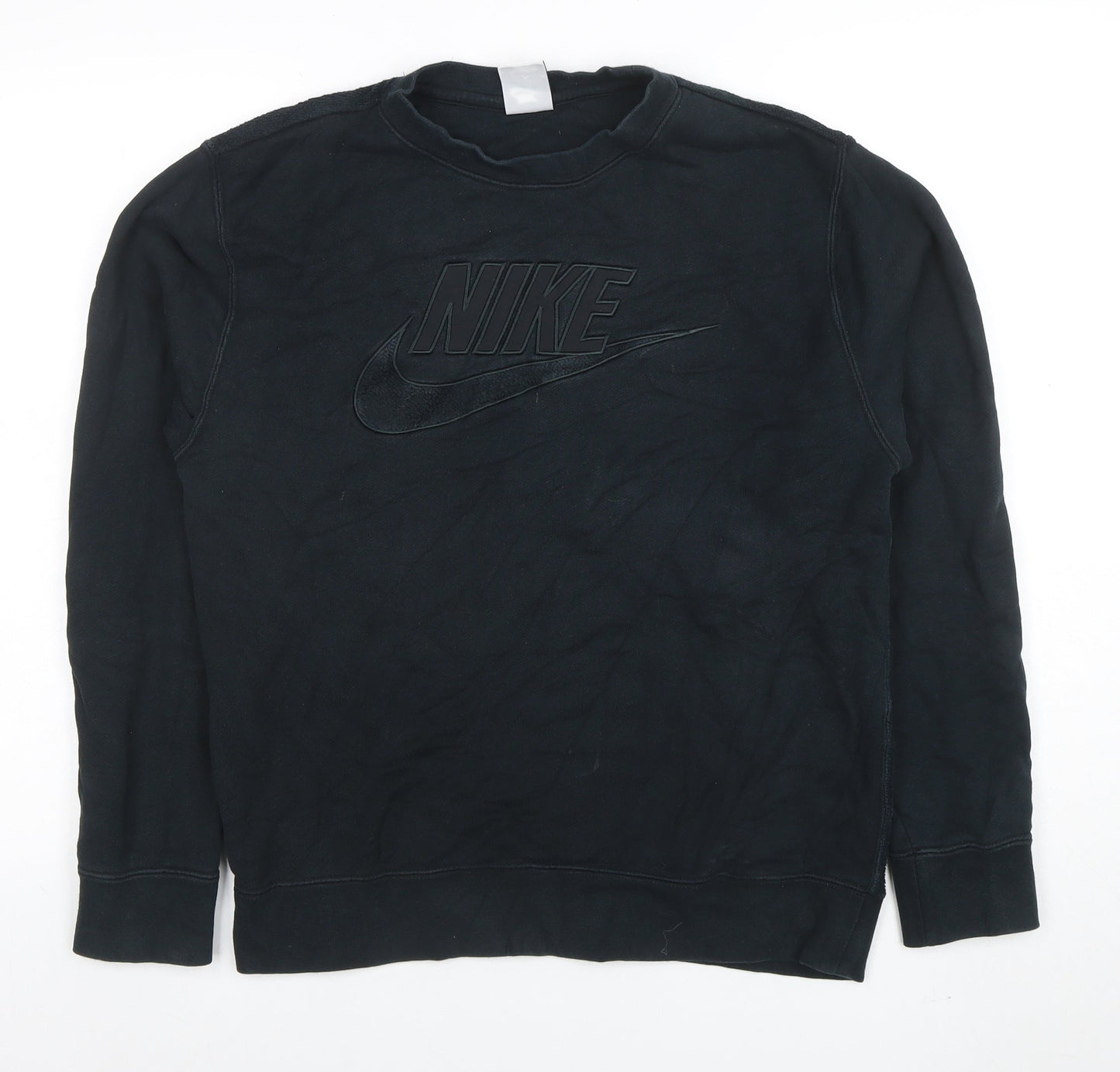 Nike Men's Black Logo Crew Neck Fleece Sweatshirt Size S