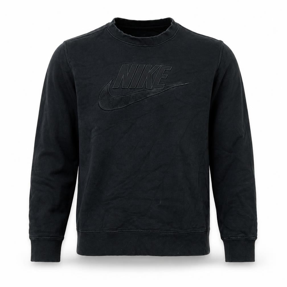Nike Men's Black Logo Crew Neck Fleece Sweatshirt Size S