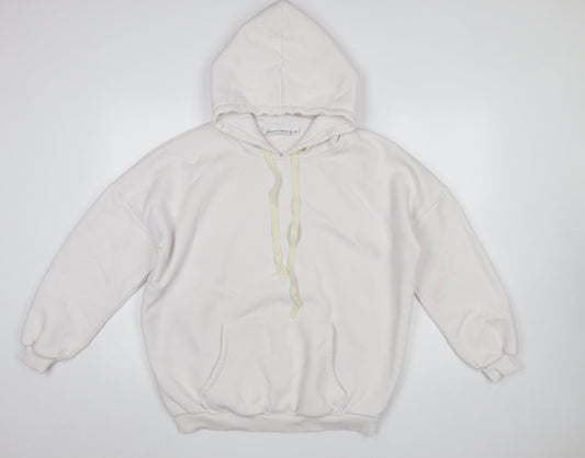 Kendall + Kylie Women White Pullover Hoodie Small Snake Logo Cotton Blend