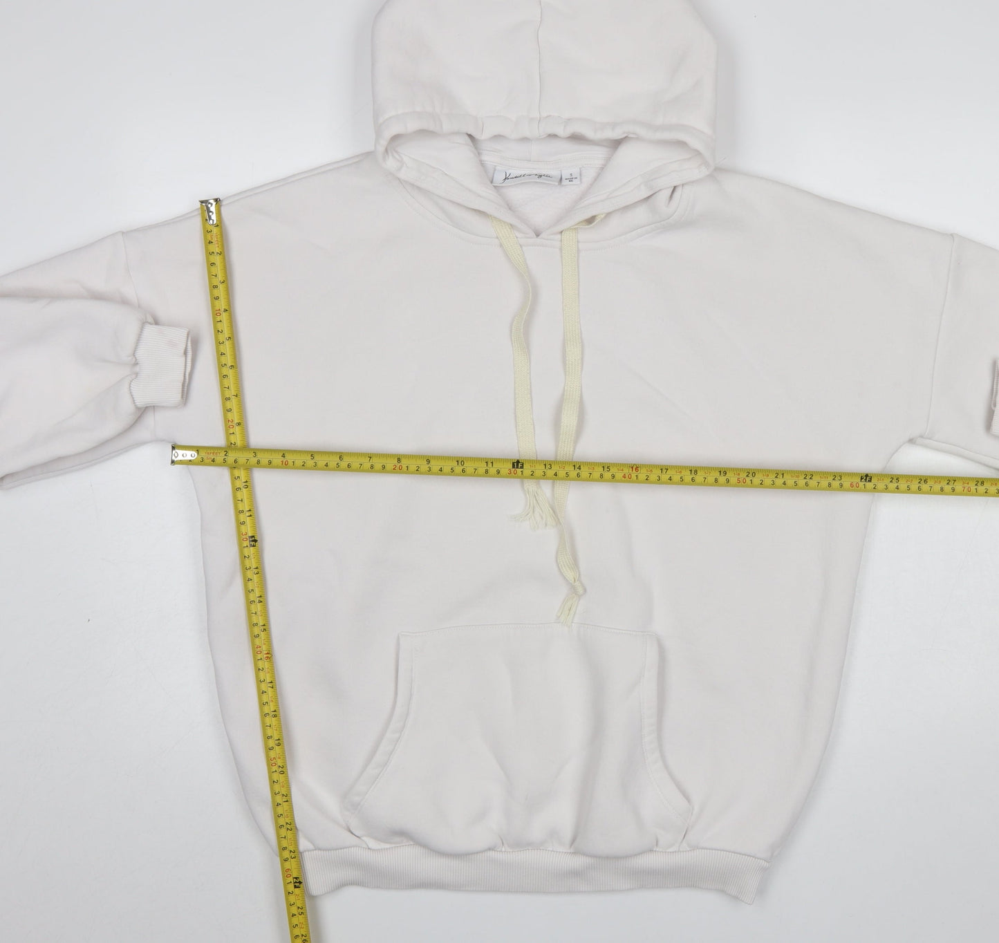 Kendall + Kylie Women White Pullover Hoodie Small Snake Logo Cotton Blend