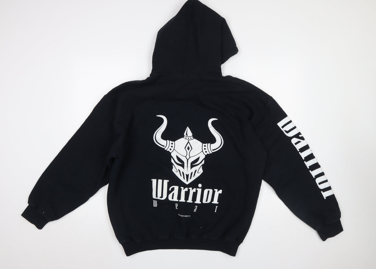 Warrior Wear Men's Black Pullover Hoodie L Graphic Viking Print