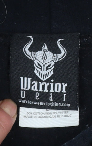 Warrior Wear Men's Black Pullover Hoodie L Graphic Viking Print