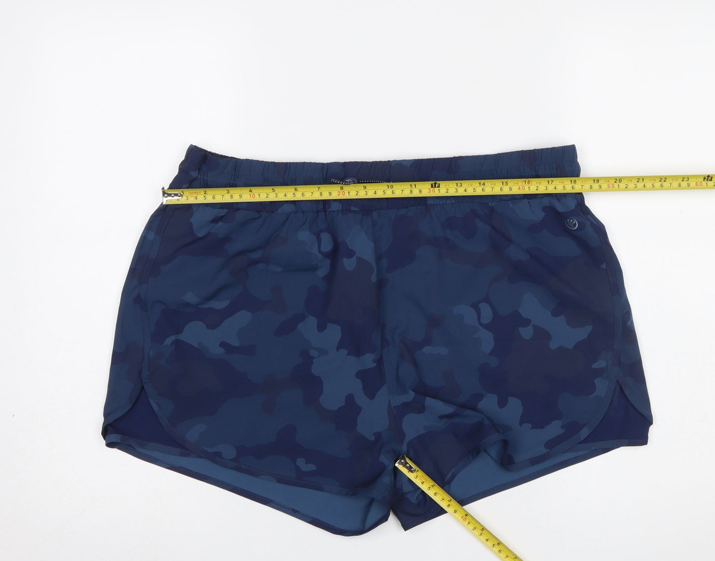 Dunnes Stores Womens Blue Camouflage Athletic Shorts Size 16