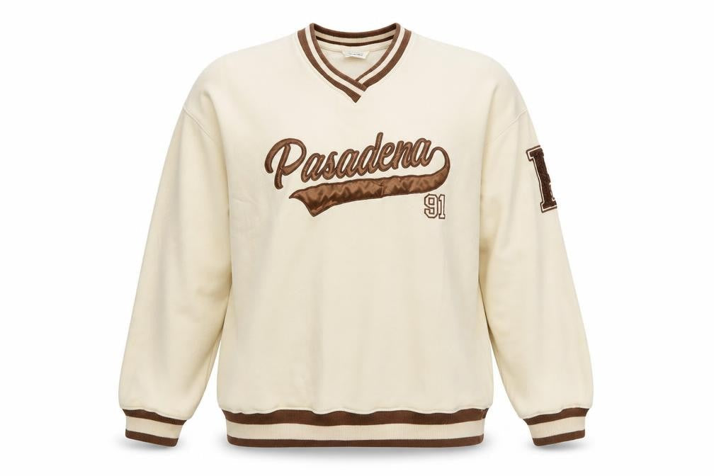 Pull & Bear Women Beige Pasadena 91 Pullover Sweatshirt S