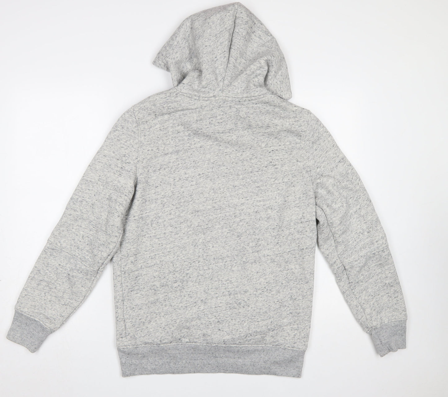 Hollister Mens Grey Pullover Hoodie S Regular Fit Logo Fleece