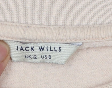 Jack Wills Womens Beige Crew Neck Pullover Sweatshirt UK 12